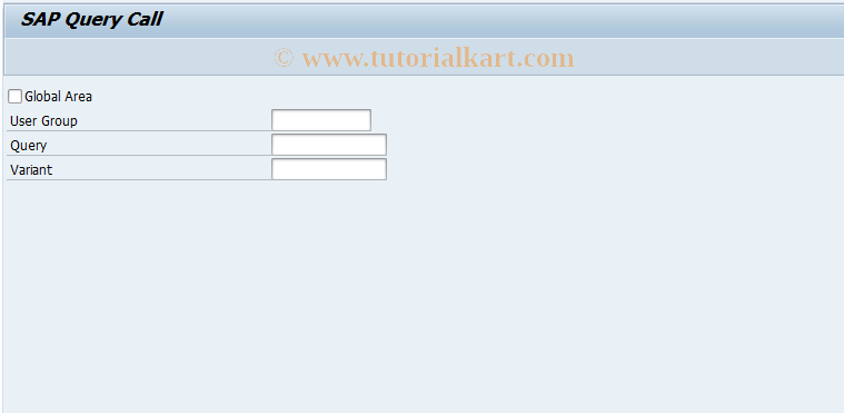 SAP TCode REISSQMAIN - Start SAP Query