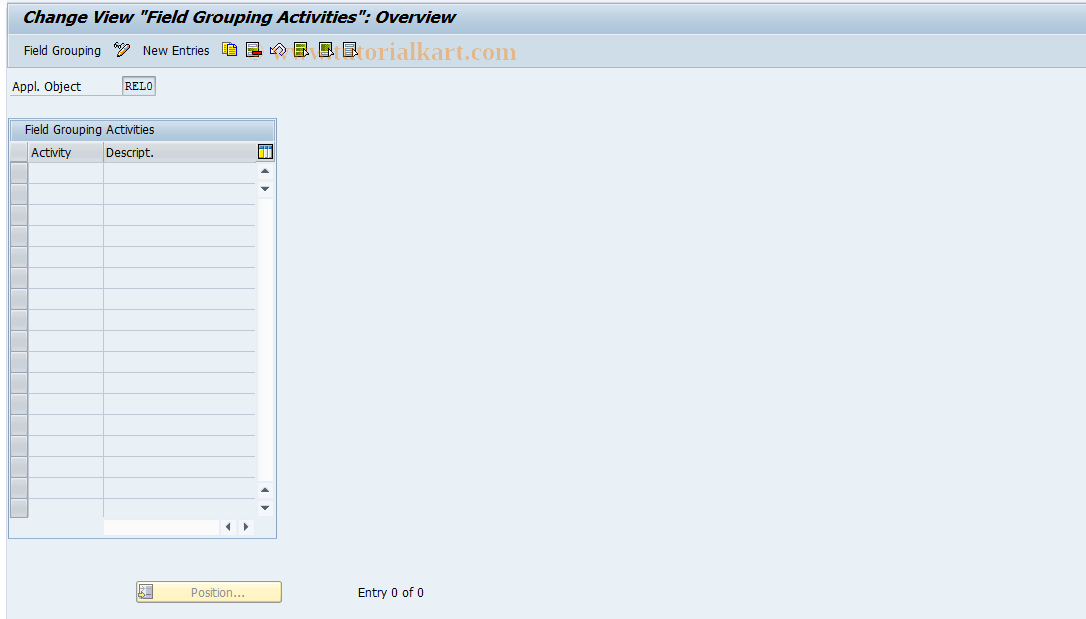 SAP TCode RELML00019 - L0: Field Mod. per Activity (Control