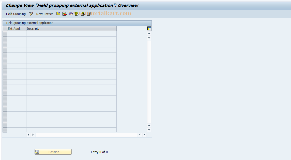 SAP TCode RELML00105 - L0: Field Mod. per External  Application