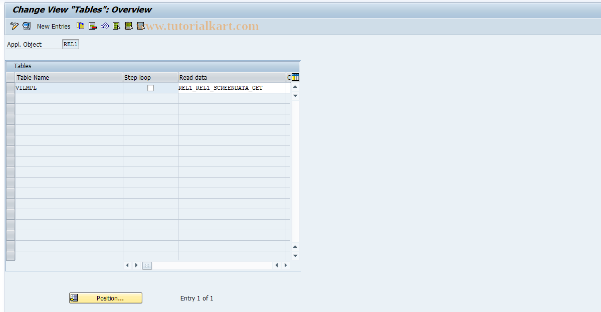 SAP TCode RELML10016 - L1: Tables