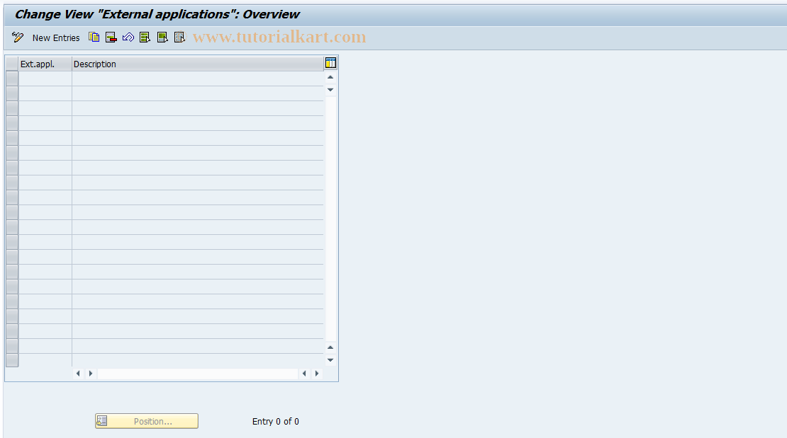 SAP TCode RELML10017 - L1: External Applications