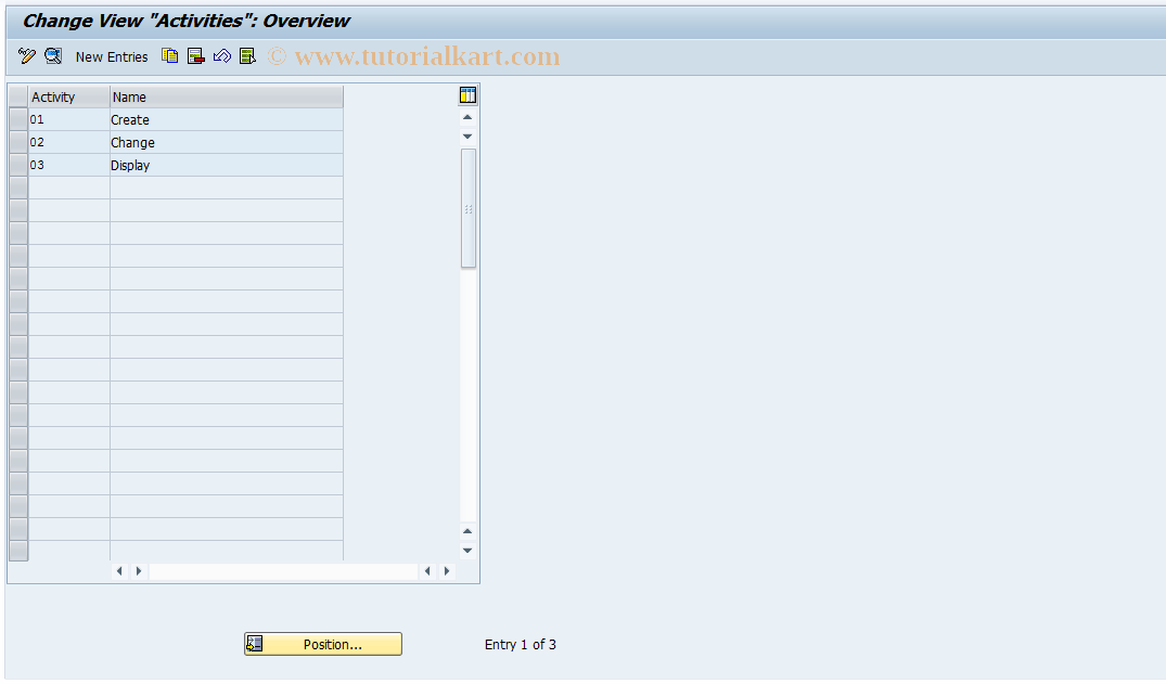 SAP TCode RELML10018 - L1: Activities