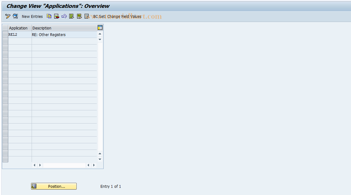 SAP TCode RELML20001 - L2: Applications