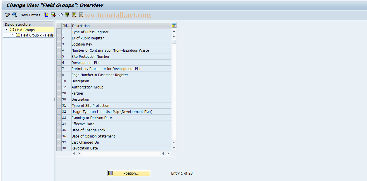 SAP TCode RELML20002 - L2: Field Groups