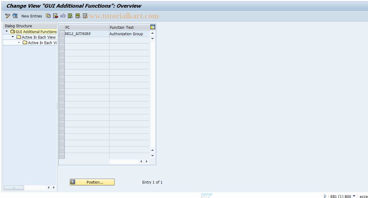 SAP TCode RELML20009 - L2: CUA Additional Functions