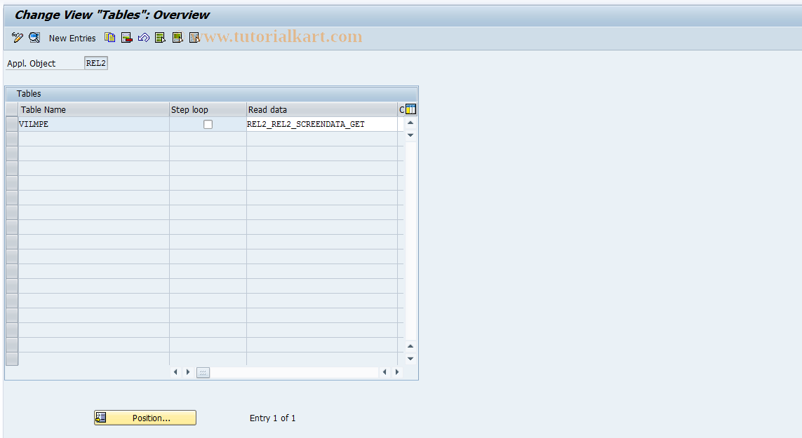 SAP TCode RELML20016 - L2: Tables