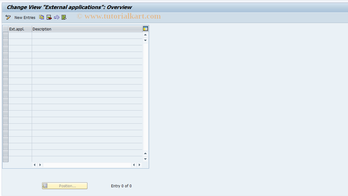 SAP TCode RELML20017 - L2: External Applications