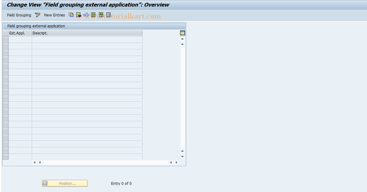 SAP TCode RELML20105 - L2: Field Mod. per External  Application