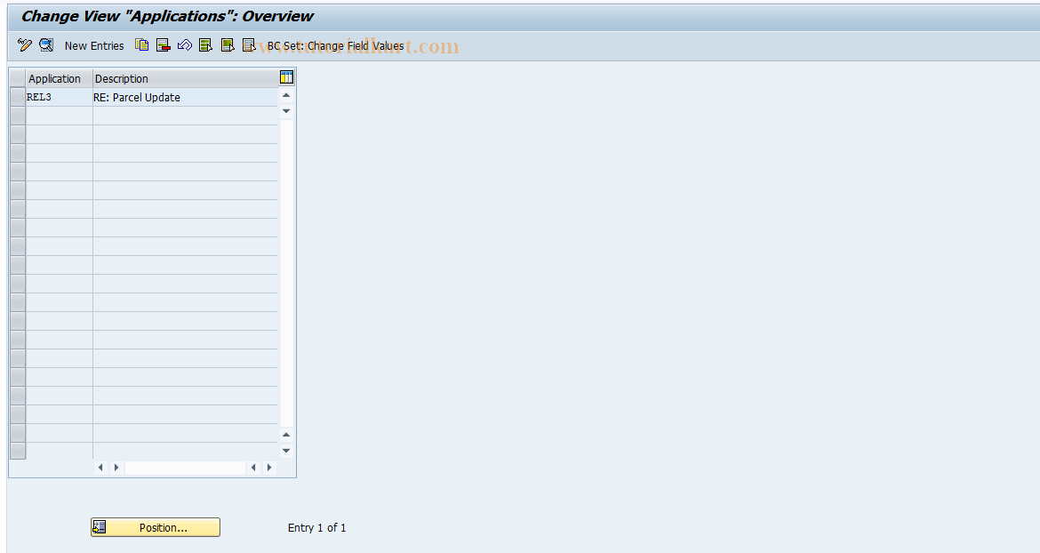 SAP TCode RELML30001 - L3: Applications