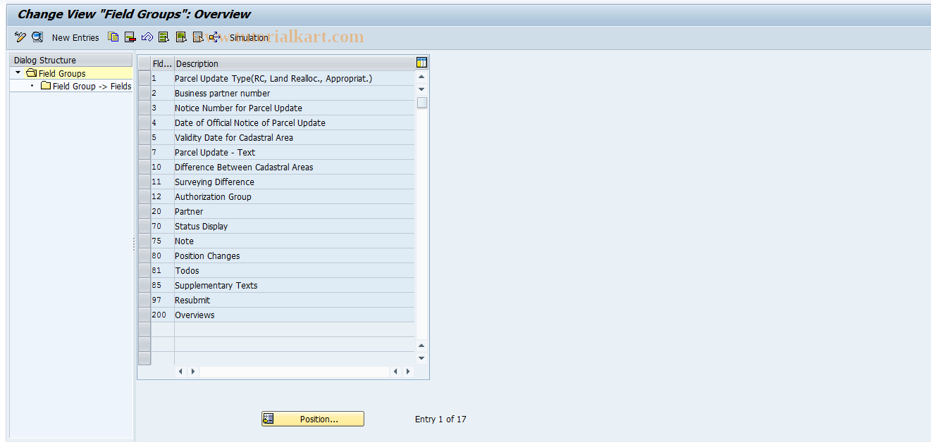 SAP TCode RELML30002 - L3: Field Groups