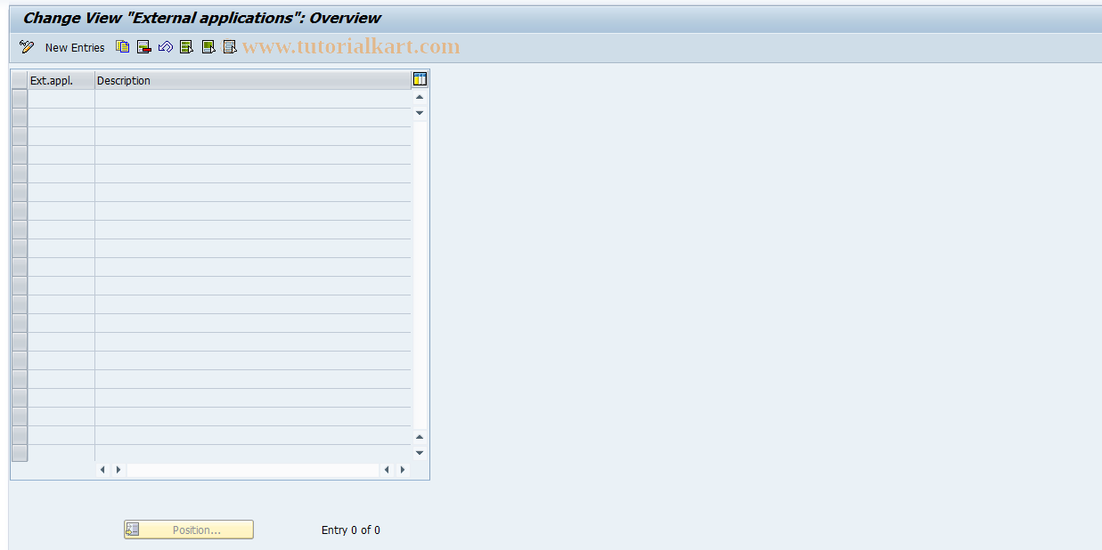 SAP TCode RELML30017 - L3: Extrnal Applications