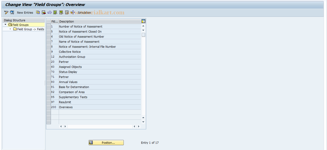 SAP TCode RELML40002 - L4: Field Groups