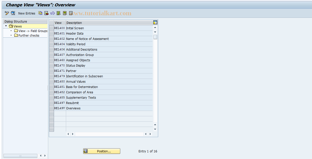 SAP TCode RELML40003 - L4: Views