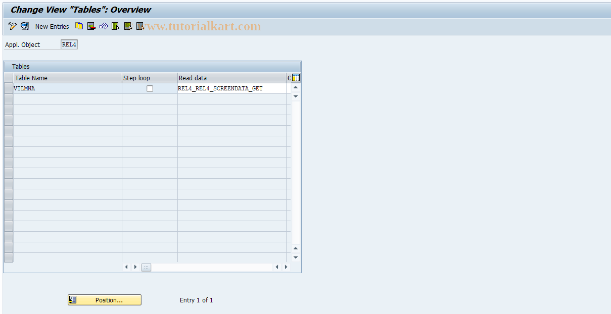 SAP TCode RELML40016 - L4: Tables