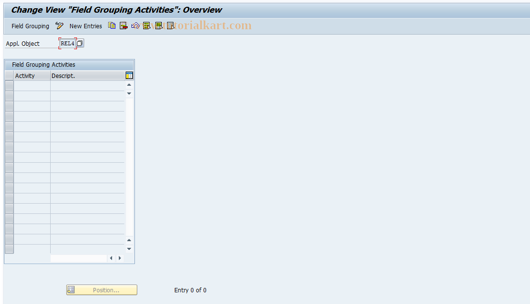 SAP TCode RELML40019 - L4: Field Mod. per Activity (Control