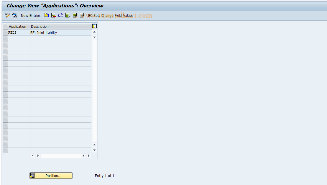 SAP TCode RELML50001 - L5: Applications