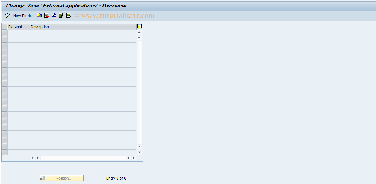 SAP TCode RELML50017 - L5: External Applications