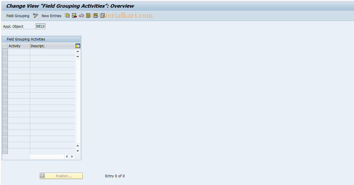 SAP TCode RELML50019 - L5: Field Mod. per Activity (Control