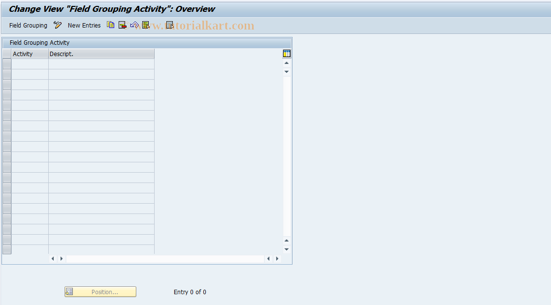 SAP TCode RELML50100 - L5: Field Modification per Activity