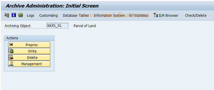 SAP TCode RELMPLAR - Archive Parcels