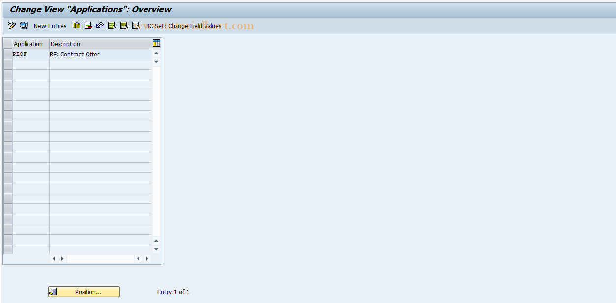 SAP TCode REOROF0001 - OF: Applications