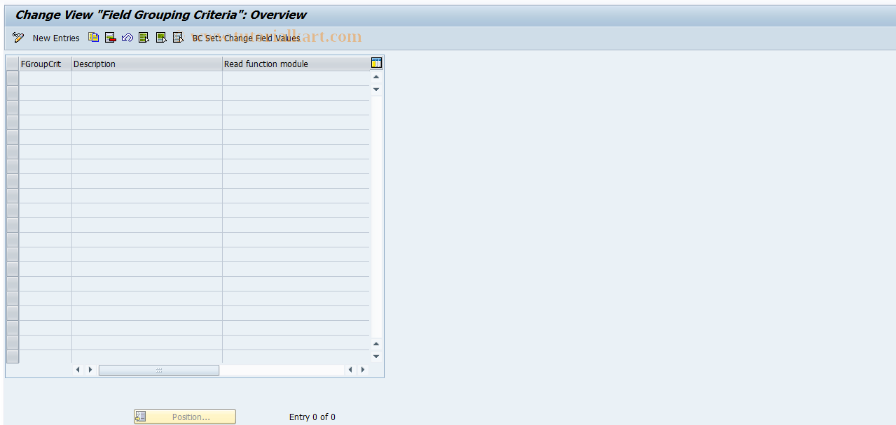 SAP TCode REORRR0012 - RR: Field Modification Criteria