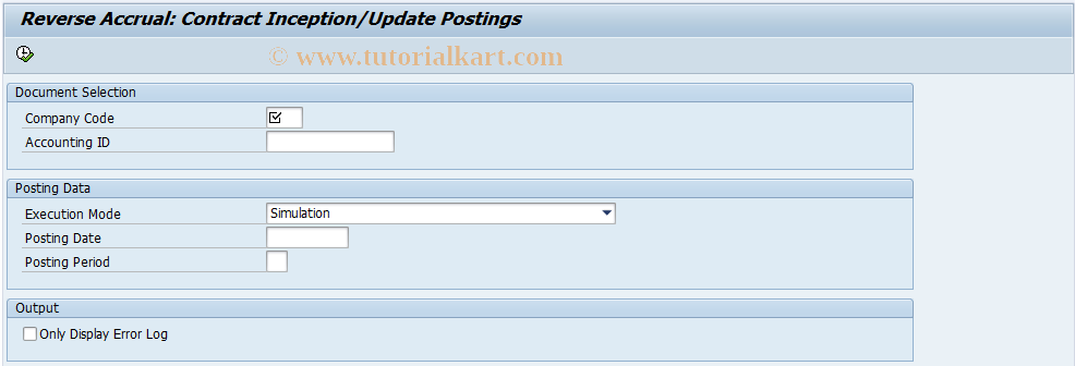 SAP TCode RERAALCNRVIU_PD - Accrual: Cont. Reverse Incept./Updt.