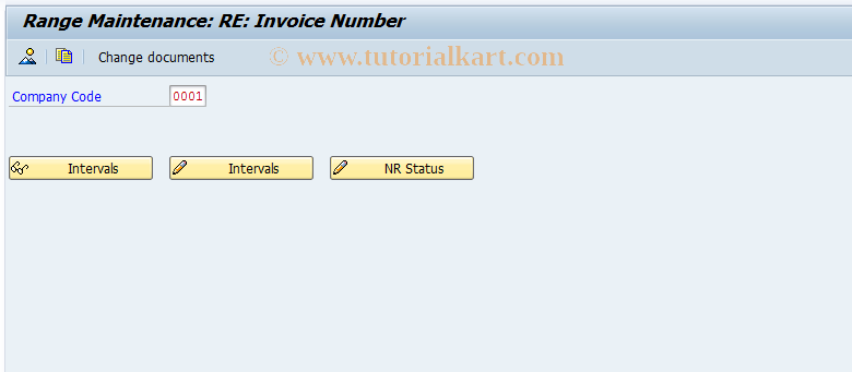 SAP TCode RERAINVNO - Number Range Maint: RERAINV