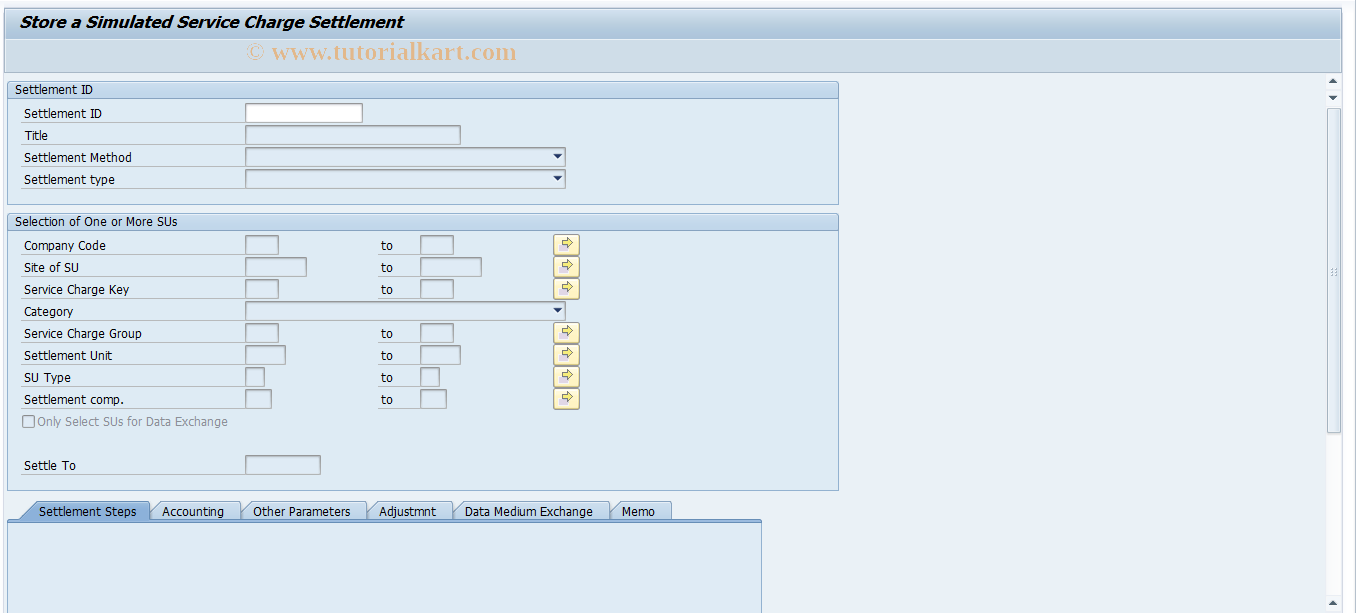 SAP TCode RESCFIX - Store a Simulated SC Settlement