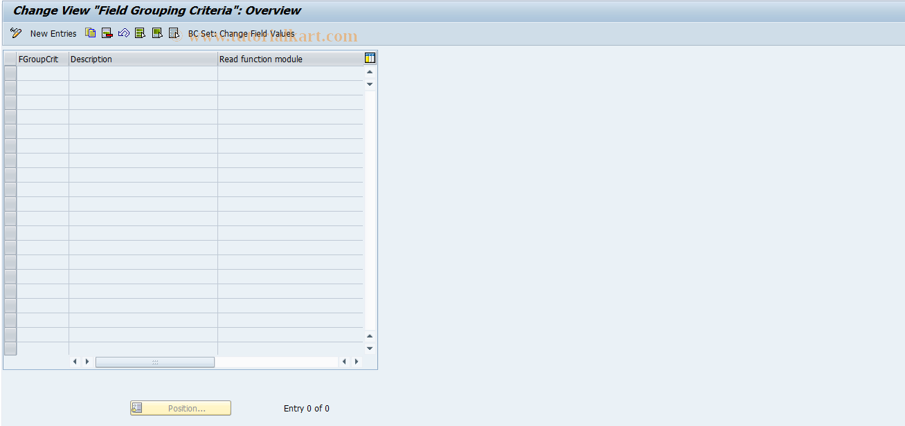 SAP TCode RESCPG0012 - PG: Field Modification Criteria