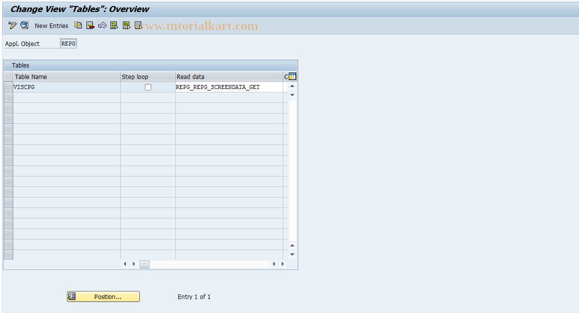 SAP TCode RESCPG0016 - PG: Tables