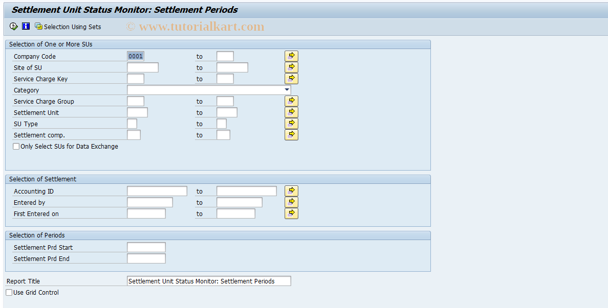 SAP TCode RESCSESTATUSPER - Settlement Periods of SU