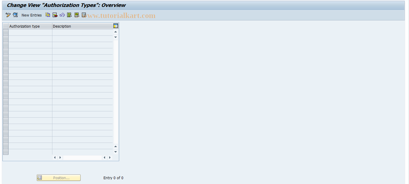 SAP TCode RESCSU0102 - SU: Authorization Types