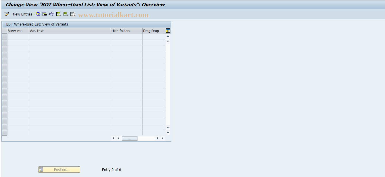 SAP TCode RESCSU0107 - SU: Where-Used List: Views