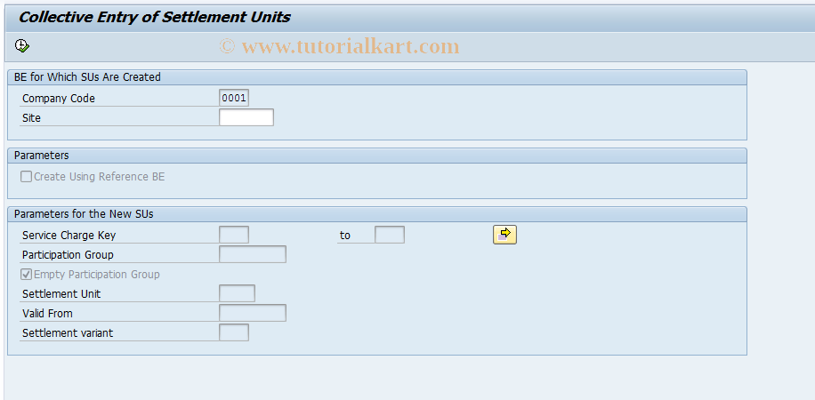 SAP TCode RESCSUBYBE - Collective Creation of SUs