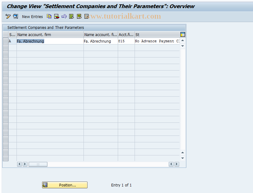 SAP TCode RESCZI - Characteristics-Settlement Companies