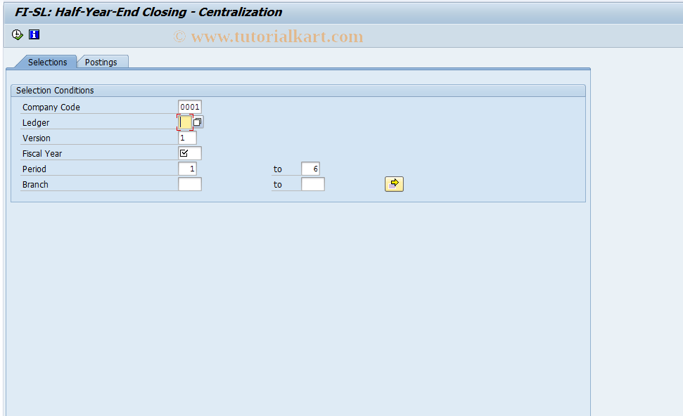 SAP TCode RG_SAC_CENTRAL - Closing - Centralization