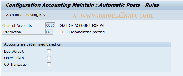 SAP TCode RRICB_AD - Account Determination