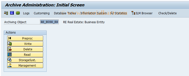 SAP TCode RSARCH_ADMIN - BW Archive Administration