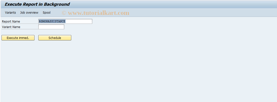 SAP TCode RSASSIBTCH - Schedule Assistant in Background