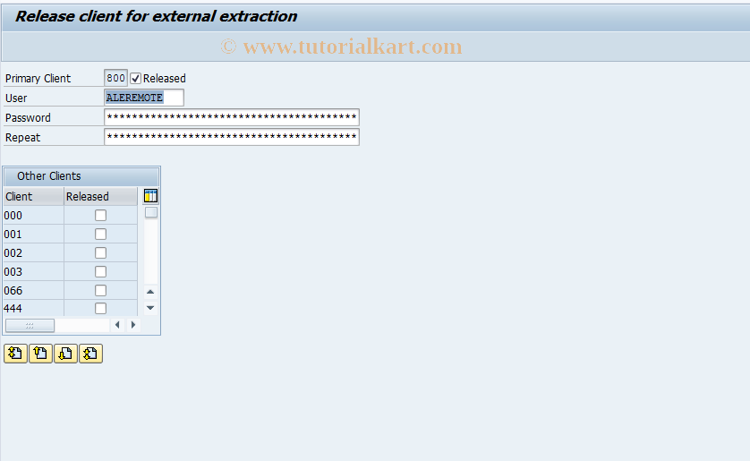 SAP TCode RSB_RELEASE - Release Clients for ETL Tools