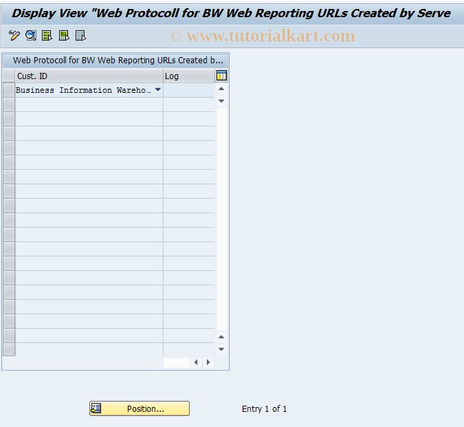 SAP TCode RSCUSTV15 - BW Customizing - View 11