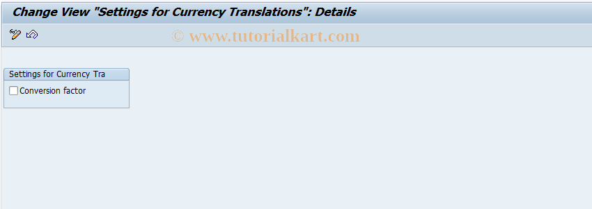 SAP TCode RSCUSTV17 - Settings: Currency Translation