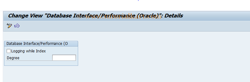 SAP TCode RSCUSTV26 - Database Interface/Perf. (ORA)