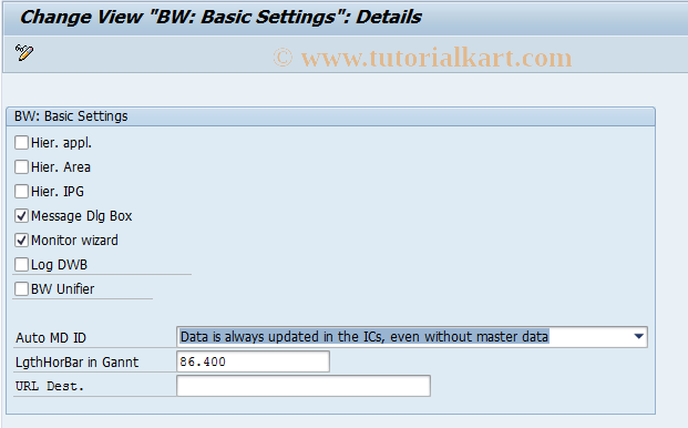 SAP TCode RSCUSTV7 - BW Customizing - View 7