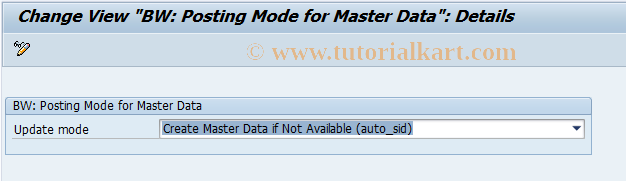 SAP TCode RSCUSTV9 - BW Customizing - View 9