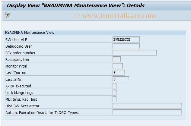 SAP TCode RSDDBIAMON - BW Accelerator Maintenance Monitor