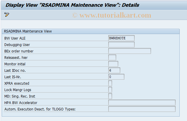 SAP TCode RSDDBIAMON2 - BW Accelerator Maintenance Monitor