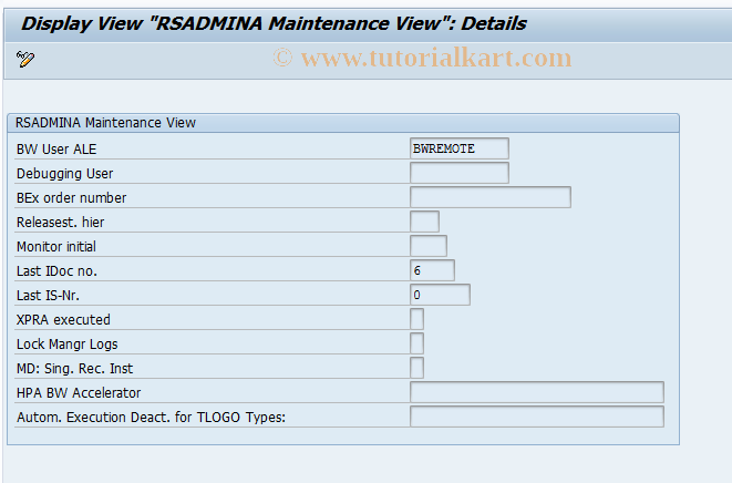 SAP TCode RSDDBIAMON3 - BW Accelerator Maintenance Monitor