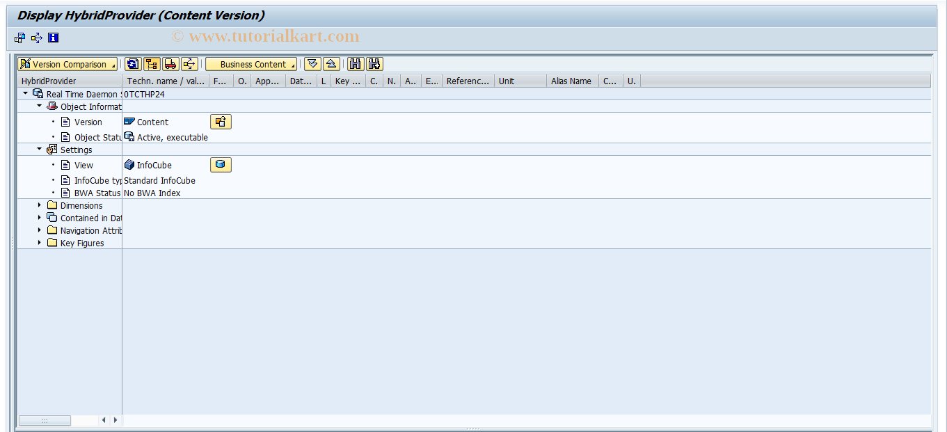 SAP TCode RSDHYBRD - Initial Screen: Edit HybridProvider